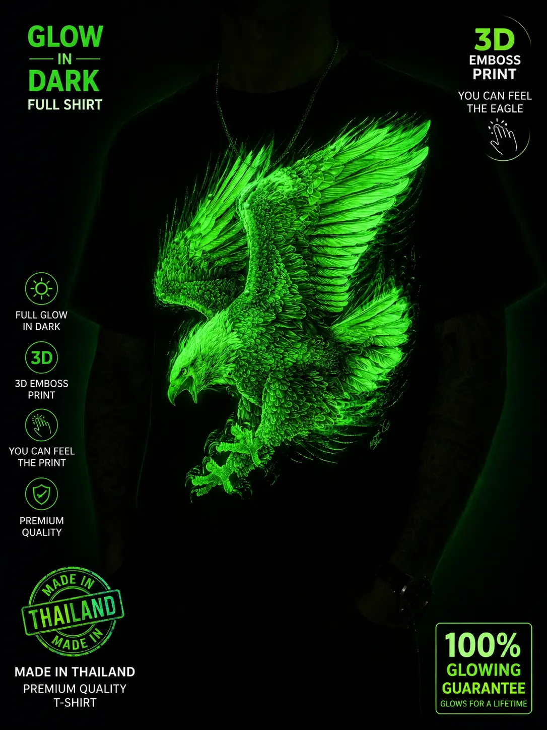 Eagle 3D Glow-in-the-Dark T-Shirt — view 3 of 3