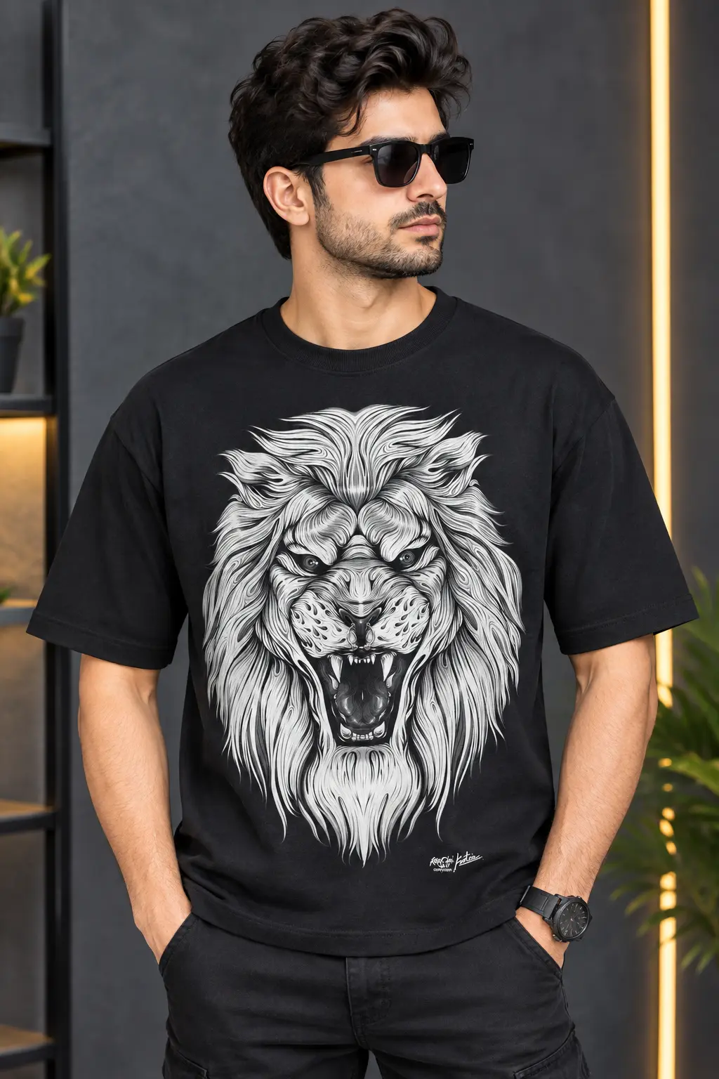 🦁 3D Roar Lion: Touch, Feel & Full Glow T-Shirt! 🌟 — view 1 of 4